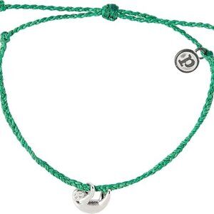 New Pura Vida Save the Sloths Adjustable Bracelet Green / Silver Charm